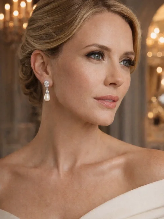 Authentic Christian Dior Silver Crystal and Cream Pearl Drop Post Earrings! COA! - Picture 8 of 8